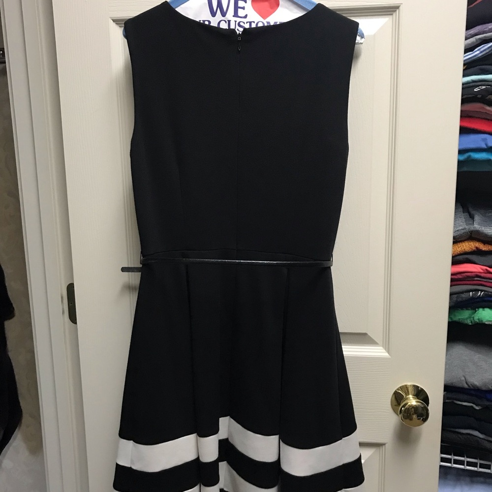 Black cream dress